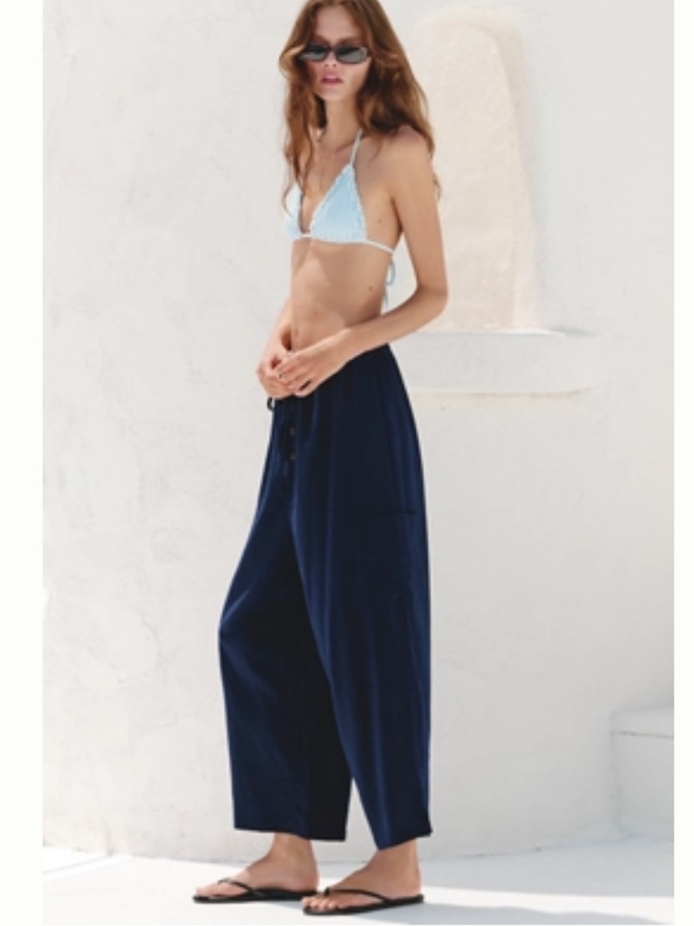 NWT Anthro Celandine Linen Oversized Fisherman Pants Maritime Blue sz XS